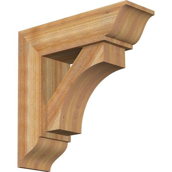 Ekena Millwork Westlake Traditional Rough Sawn Bracket w/ Offset Brace, Western Red Cedar, 8"W x 26"D x 26"H BKT0806X26X26WTL01RWR - main